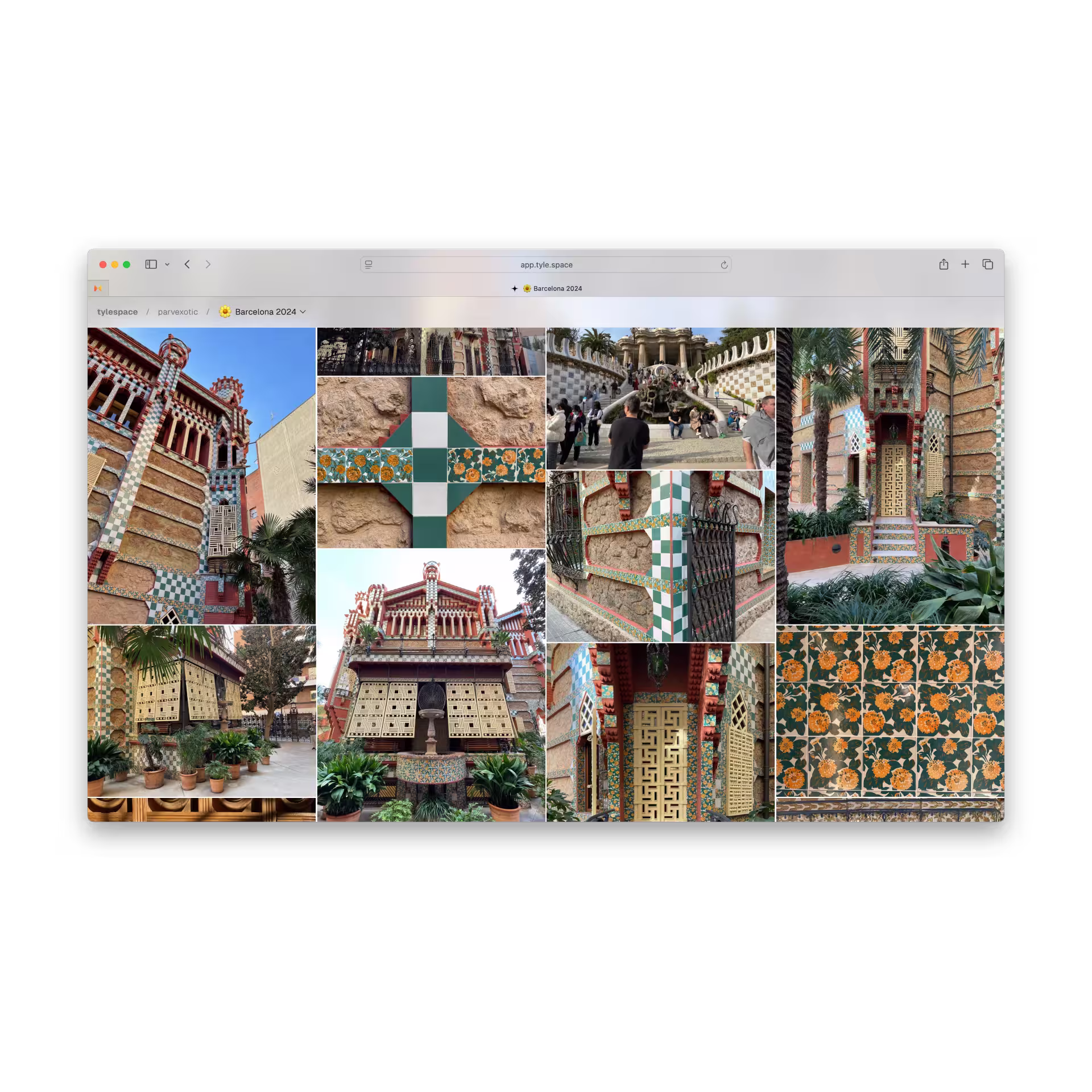 Example of online gallery a desktop browser